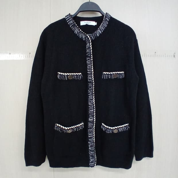SO.WOOL 블랙 트위드 스타일 가디건