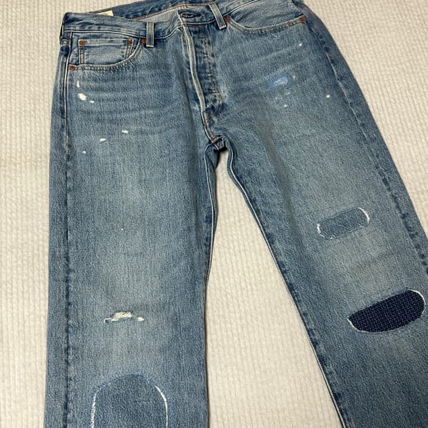 리바이스 LEVIS 501 150주년 패치워크 데님 팬츠 32