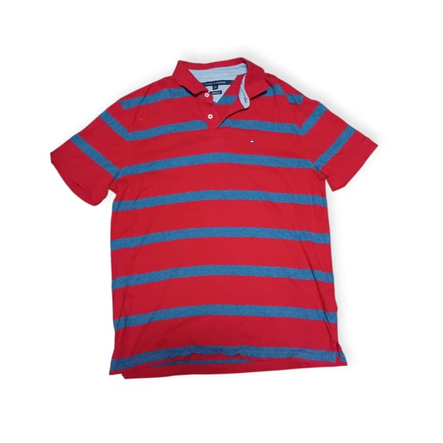 타미 레드 스트라이프 반팔 티셔츠 