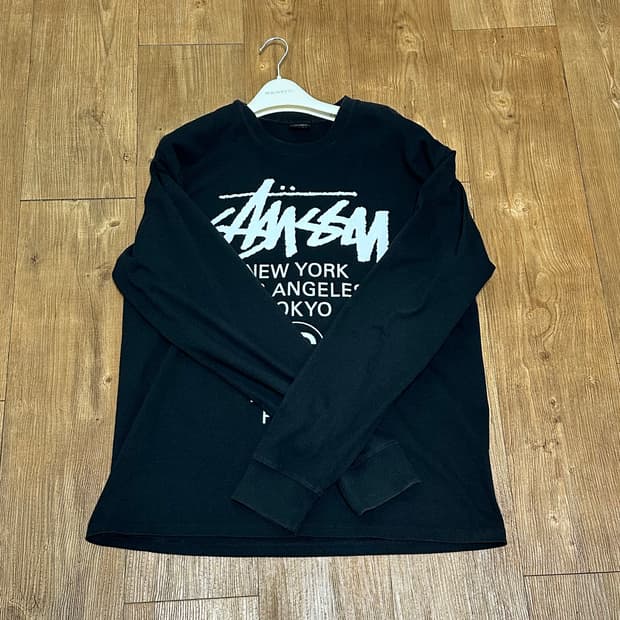 스투시 월드투어 롱슬리브 티셔츠 블랙