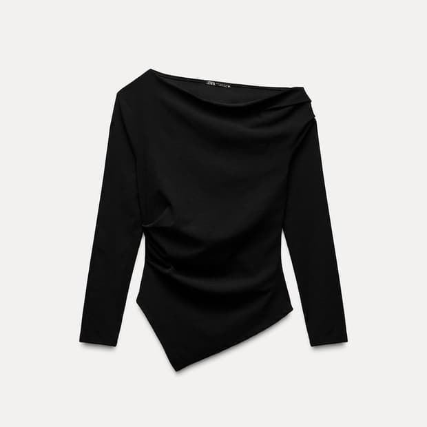 ZARA 자라 비대칭 탑 