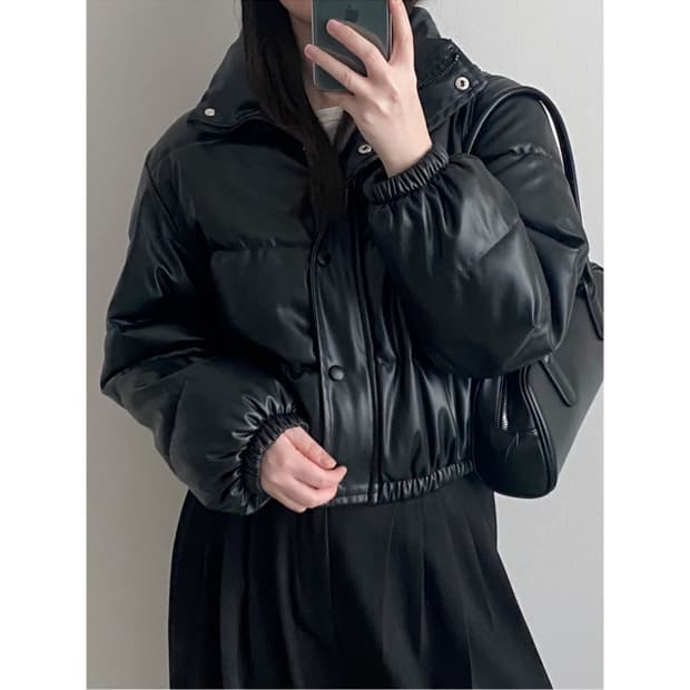 빈티지 레더 패딩