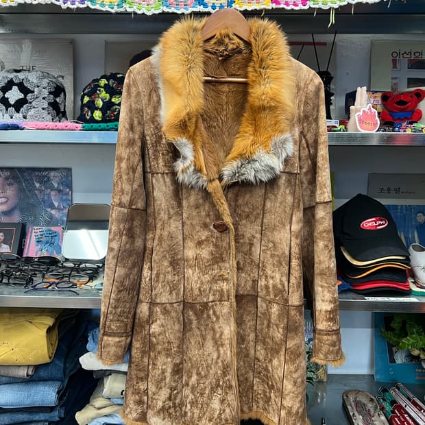 Real Fox Fur Collar Mustang Coat