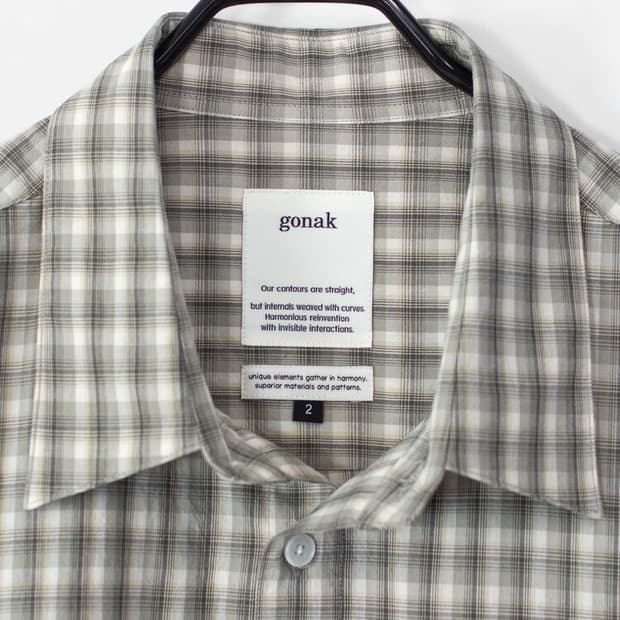 고낙 오가닉 모스 베이지 체크셔츠 S사이즈