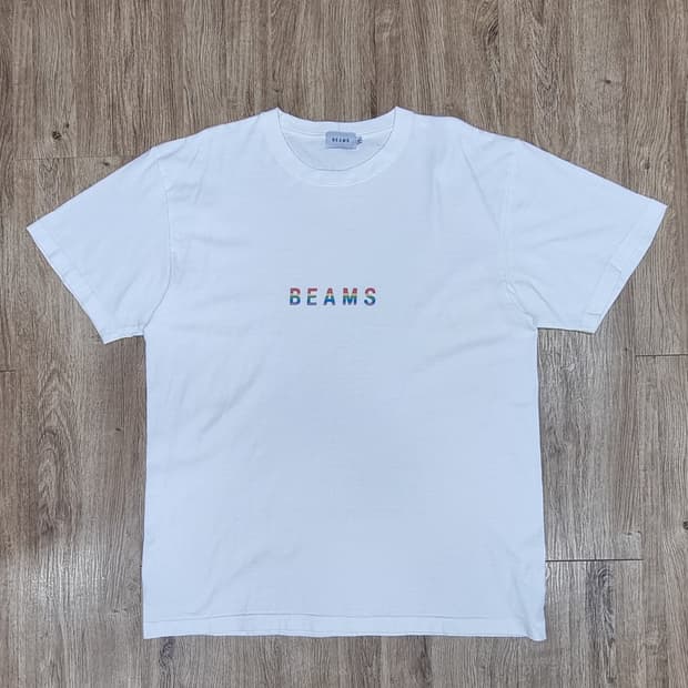 BEAMS 빔즈 레인보우로고 반팔 XL _ 남성