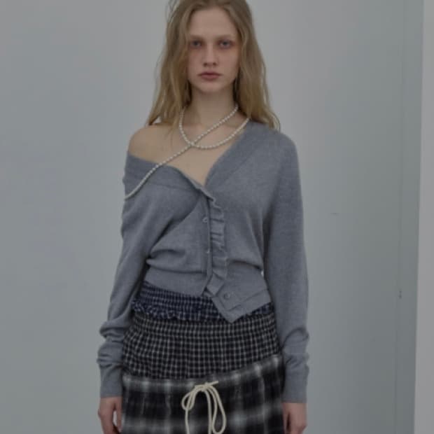 DOUBLE-LAYER WAVY CARDIGAN