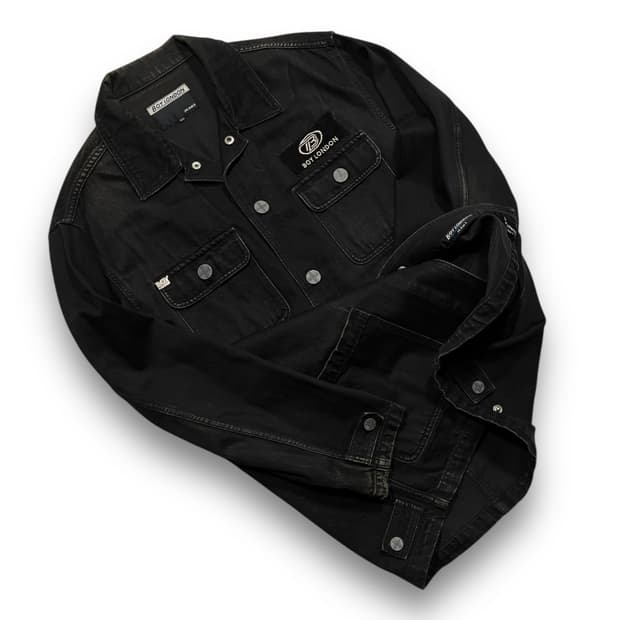 보이 런던 진스 90s 락시크 흑청 데님 자켓