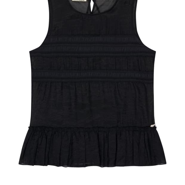 코이세이오 sheer layered sleeveless black