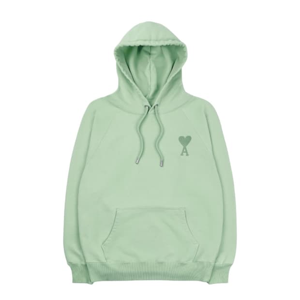 아미 톤온톤 하트 로고 후드 아쿠아 - 22SS
