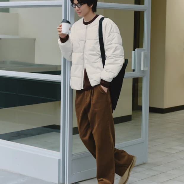 무신사 스탠다드 와이드핏 코듀로이 팬츠 브라운