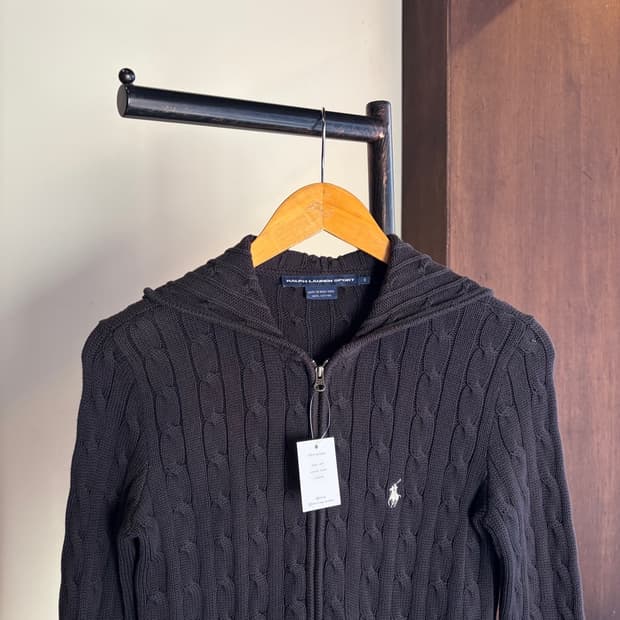 15477 - 폴로 랄프로렌 케이블 니트 후드 집업