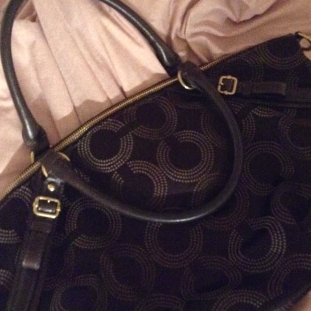 Coach brown tote hand bag