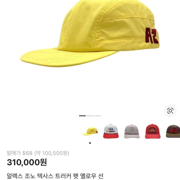 알렉스 조노 텍사스 트러커 햇 옐로우