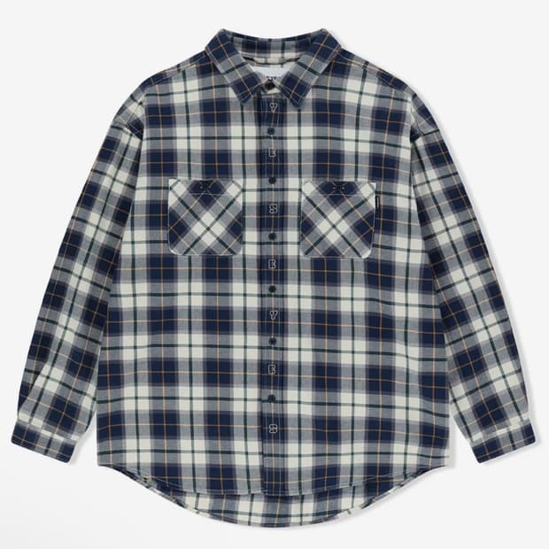 예스아이씨 체크 셔츠 블루 XL