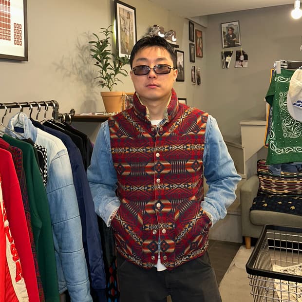 Pendleton aztec shell/wool padded Vest