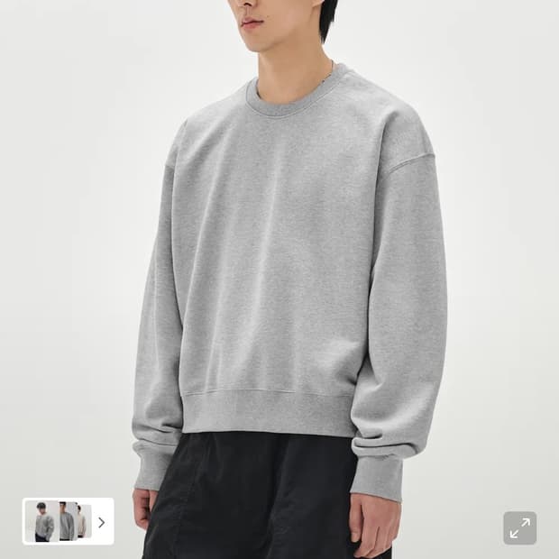 소버먼트 멜란지 그레이 맨투맨 m사이즈