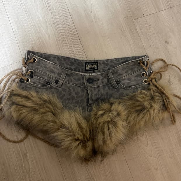 퍼숏스 숏츠 반바지 레이어룸 갸루 호피 펑크