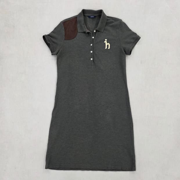 실측 헤지스 반팔 카라 원피스 0225J