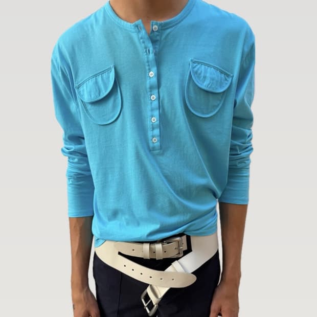 [S,M,L]팔로마울 Nestor B 포켓 티셔츠/블루