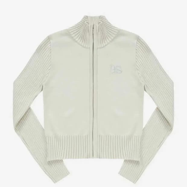 애즈온 MARON KNIT ZIP-UP / BEIGE