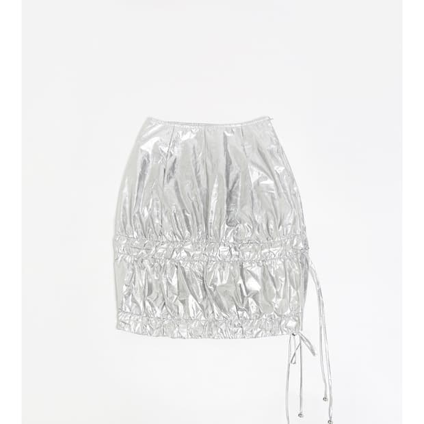 언노운블루 실버 벌룬 스커트