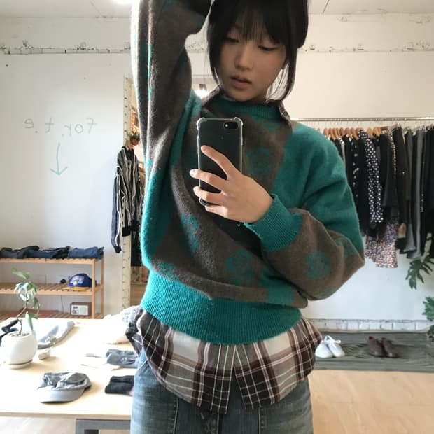 Vintage green knit