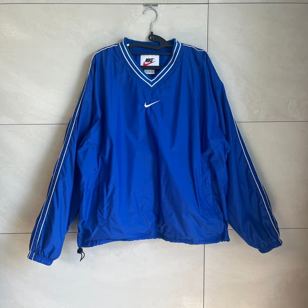 [XL] 00s 나이키 올드스쿨 스우시 바람막이 웝업 블루