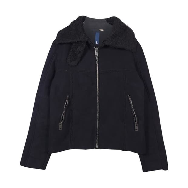 에이치앤엠 Divided 올블랙 시어링 무스탕 자켓 L