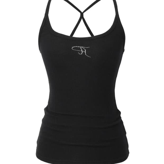 Jewel cross back tank top