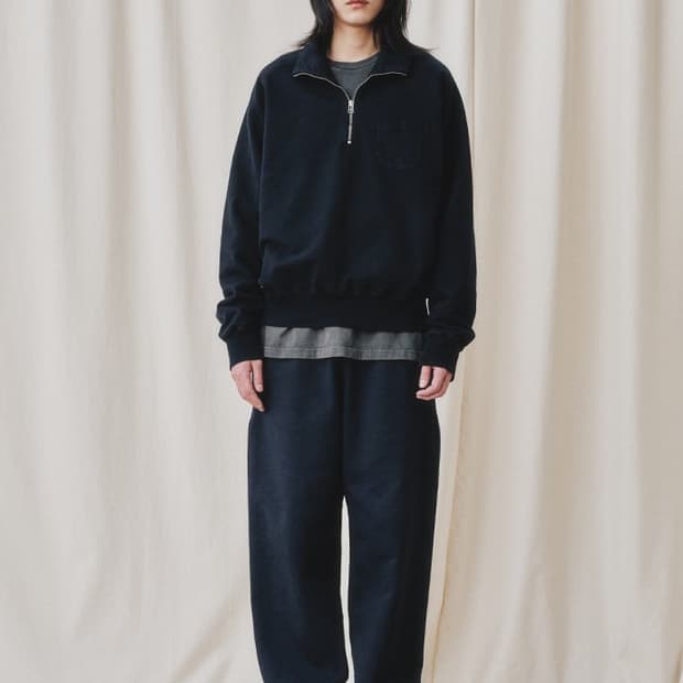 아트이프액츠 가먼트 다이 하프 집업 스웻 (블랙) XL