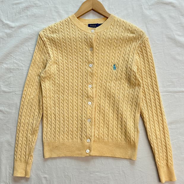 폴로랄프로렌 케이블 니트 꽈배기 가디건