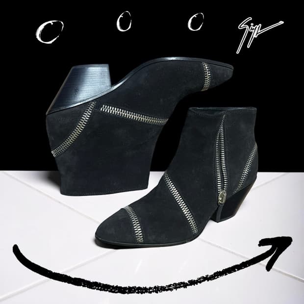 쥬세페쟈노티 블랙 스웨이드 지퍼 앵클 부츠