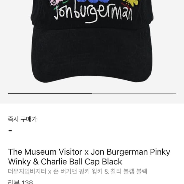 더뮤지엄비지터 x 존 버거맨 핑키 윙키 & 찰리 볼캡 블랙