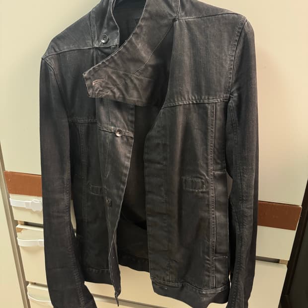 릭오웬스 사선 데님 자켓 m