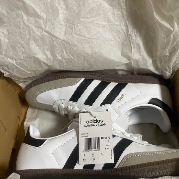 (새상품) 아디다스 삼바 비건 화이트 265