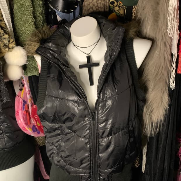 Vkei 데스노트st 펑크  퍼 패딩