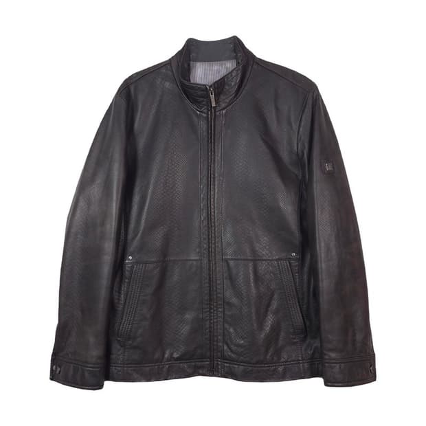 인디안 리얼 램스킨 텍스처 블루종 자켓 L