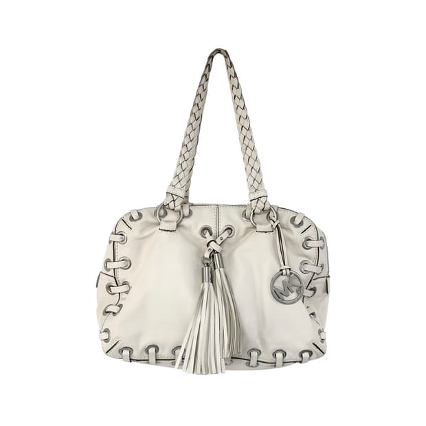 마이클코어스 화이트 가죽 숄더백