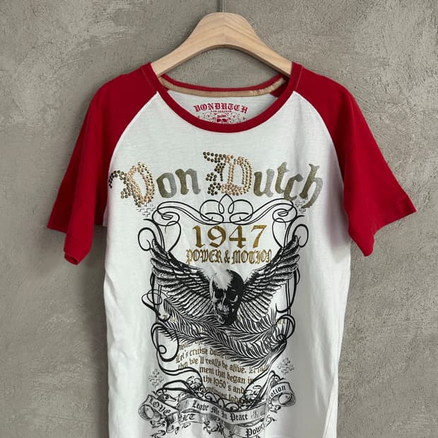 Von Dutch y2k 펑키 반팔 해