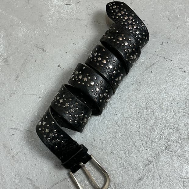 90's 레더 스터드 벨트 빈티지 웨스턴 벨트