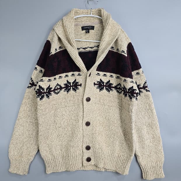 지아네티(GIANETTI) 이태리 숄카라 니트 가디건 XL