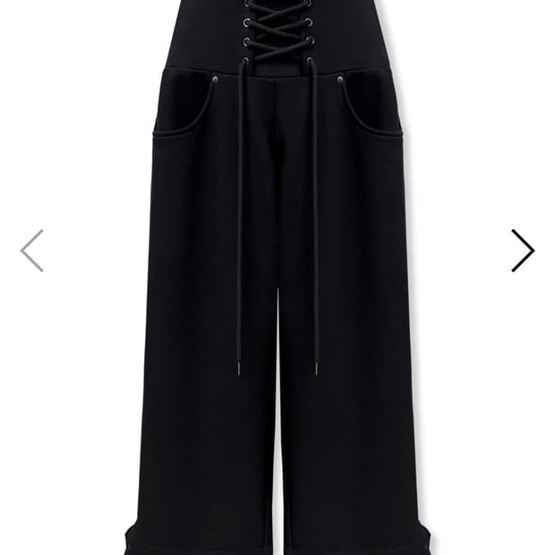 F/NO.14 WIDE LACE-UP SWEAT PANTS, BLACK