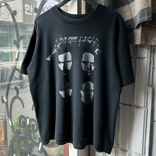 1991 OG 메탈리카 블랙앨범 티셔츠 빈티지 밴드티 밴드티셔츠