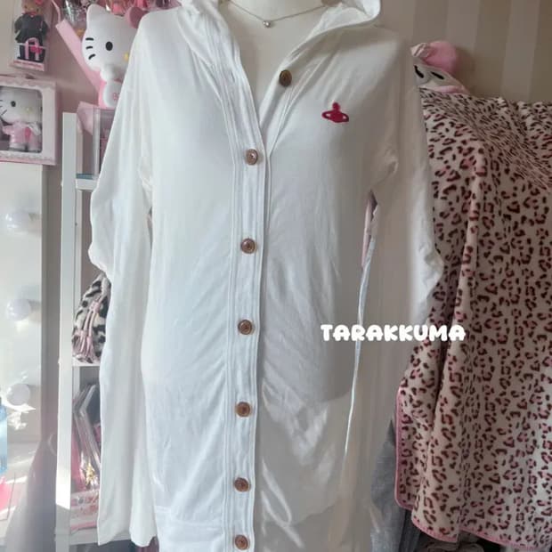 비비안웨스트우드 레드라벨 긴팔셔츠원피스 화이트레드