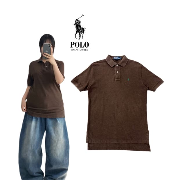 폴로 포니 브라운 PK 반팔 티셔츠