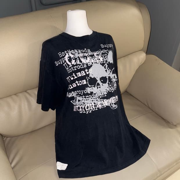skull lettering oversized t-shirt