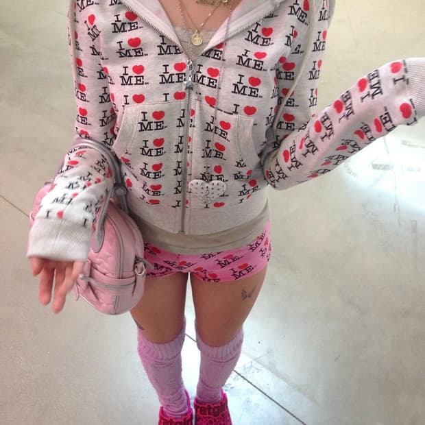 단종 애슐리 윌리엄스 i heart me baby hoodie 크롭 집업