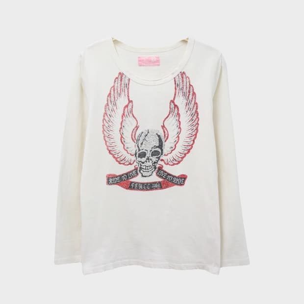 PPFM SKULL WHITE LONG SLEEVE