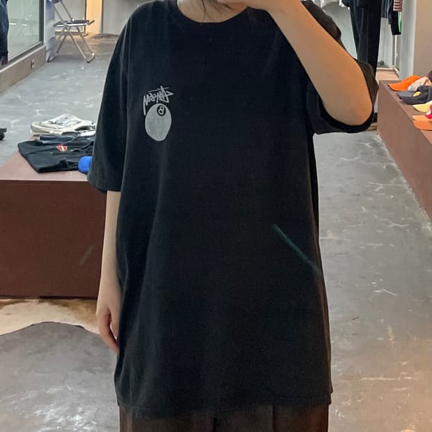 스투시 8핀 그래픽 블랙 반팔 H2834