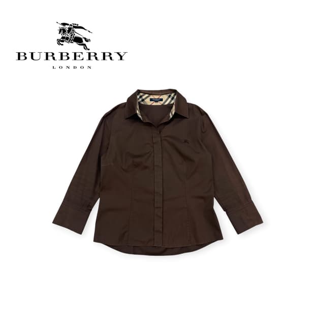 버버리 런던 노바체크 브라운 셔츠